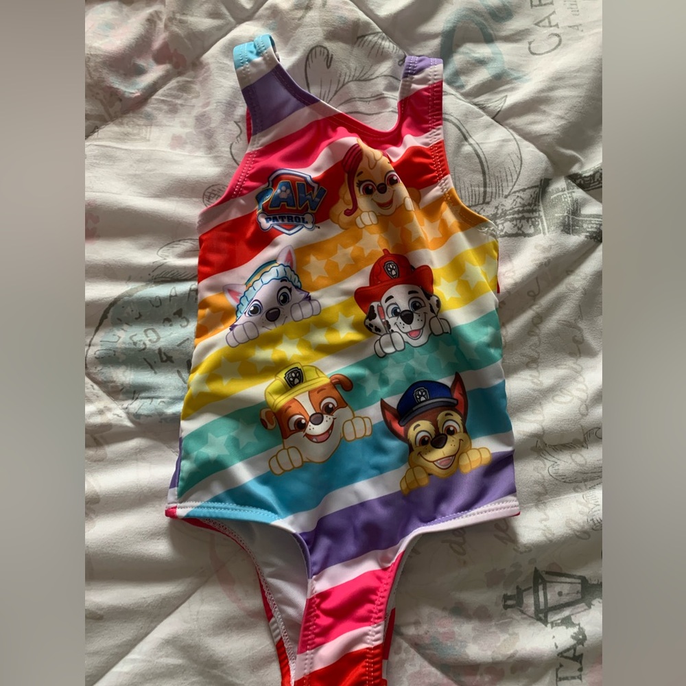 Rainbow paw patrol one piece bathing suit